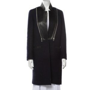 Sandro Wool & Leather Coat, Size S
